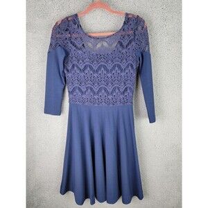 Lilly Pulitzer Dress Womens S Blue Lace Bodice A-Line Special Occasion Flowy